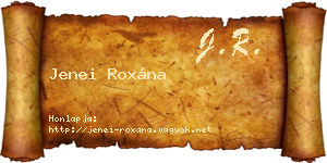 Jenei Roxána névjegykártya